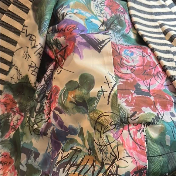 Striped Women's Blazer with Artistic Accents - Picture 10 of 13